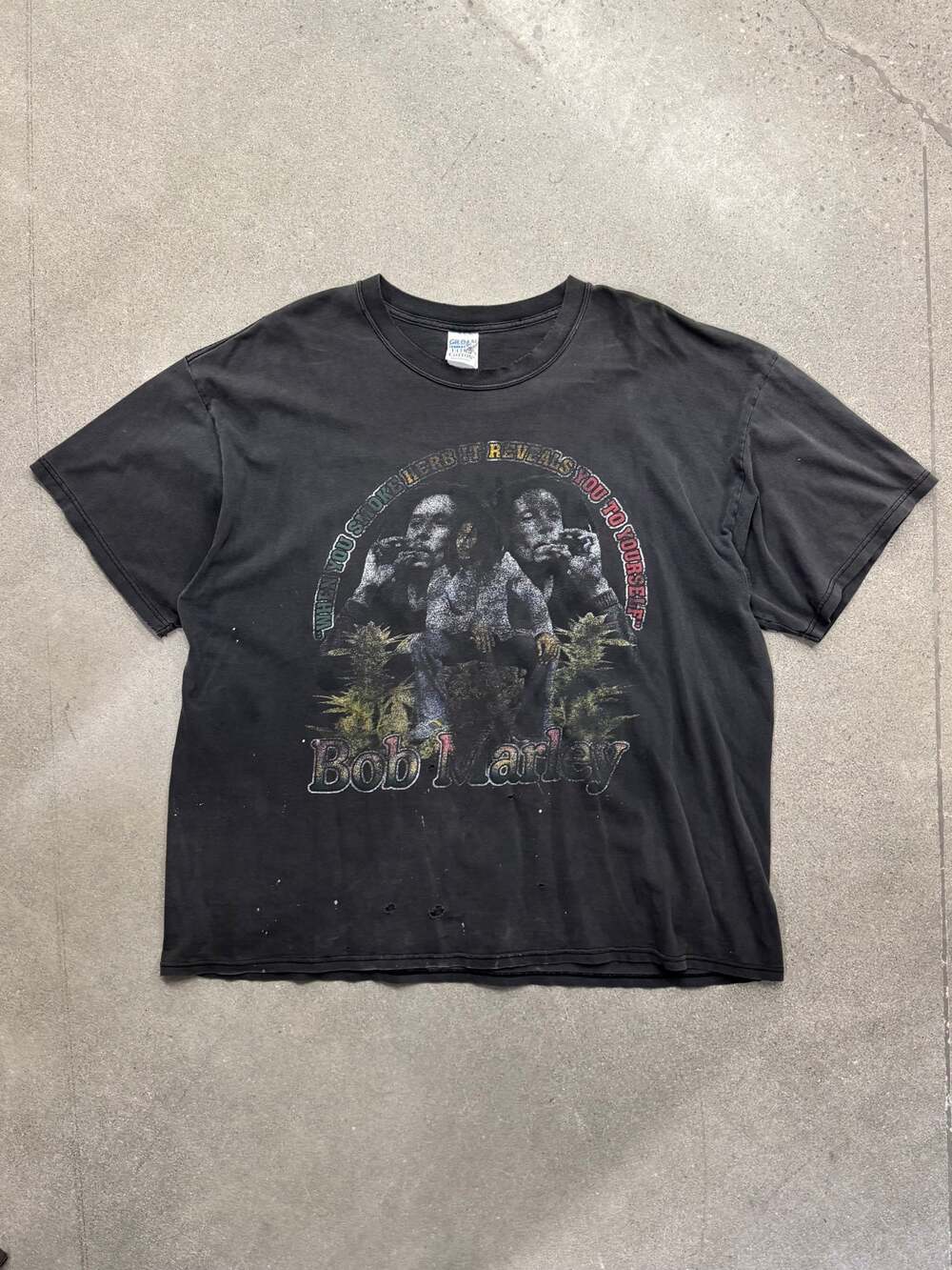 Vintage 90s Faded & Distressed Bob Marley Best Sensei Rap Tee T-Shirt - XXL